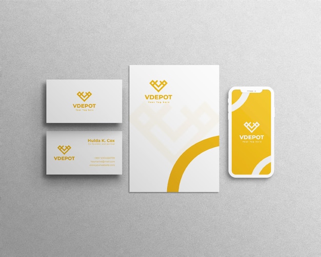 Schone minimale corporate stationaire merkidentiteit mockup