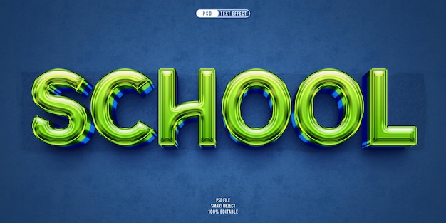 School 3d editable text effect