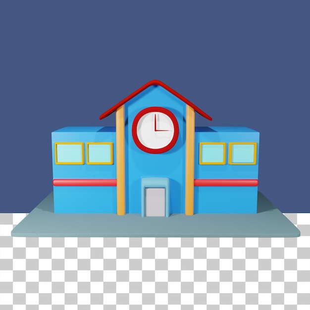 Школа 3D Иллюстрация