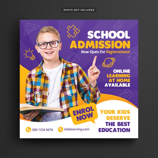 School admission banner template