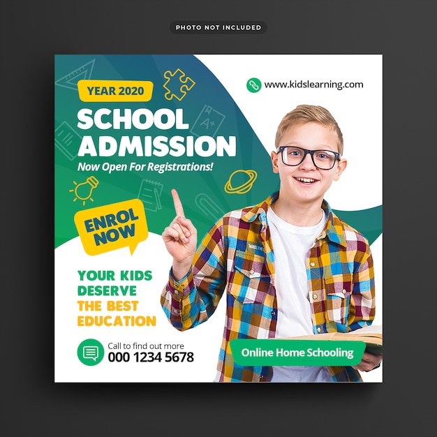 School admission banner template