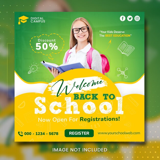PSD school admission banner template