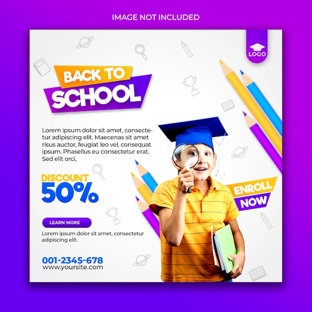 School admission banner template