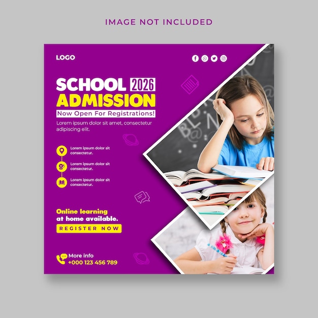 PSD school admission banner template