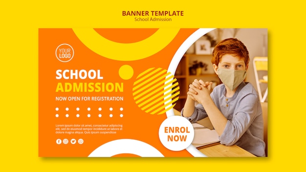 School admission concept banner template