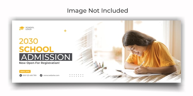 School admission cover social media template design