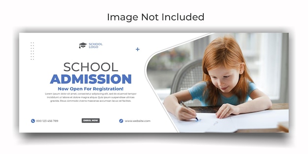 School admission cover social media template design