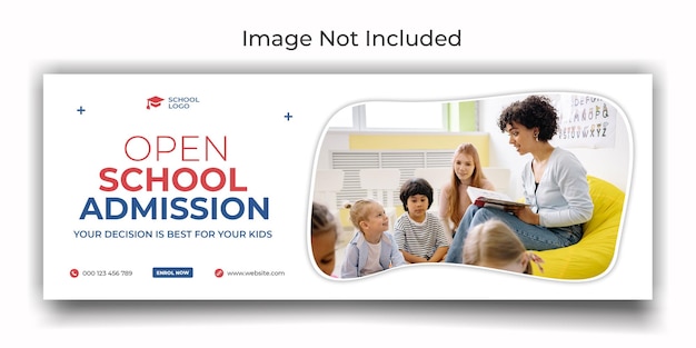 school admission cover social media template design