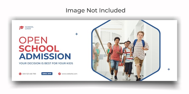 PSD school admission cover social media template design