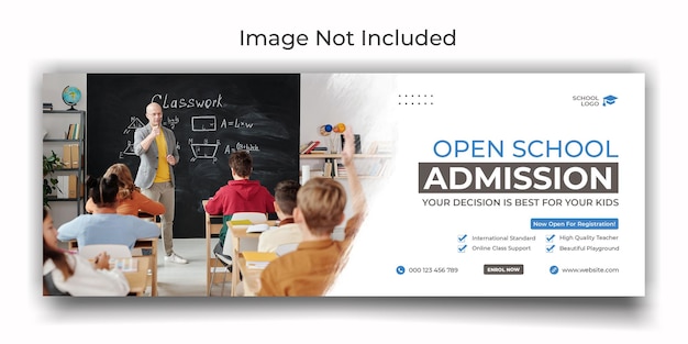 school admission cover social media template design
