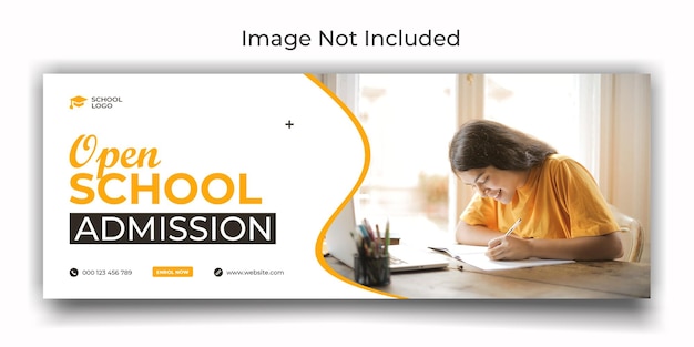 school admission cover social media template design