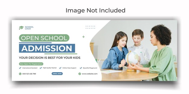 PSD school admission cover social media template design