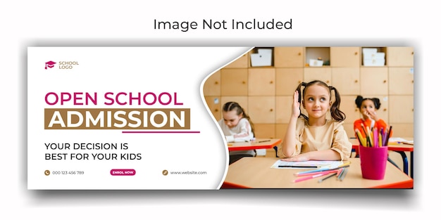 school admission cover social media template design