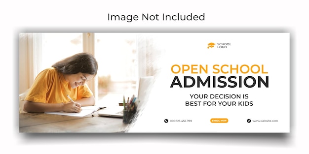 school admission cover social media template design