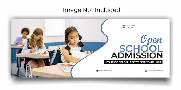 school admission cover social media template design