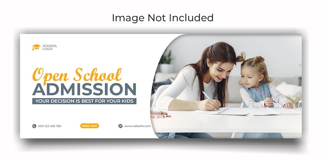 school admission cover social media template design