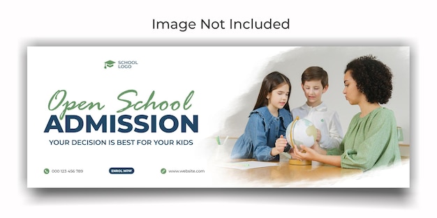 school admission cover social media template design