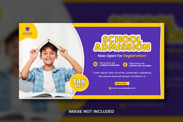 PSD school admission facebook ad template