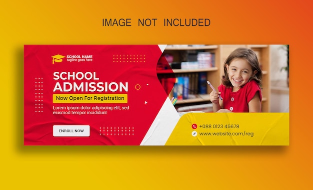 PSD school admission facebook cover design template