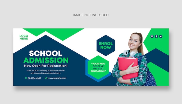 School admission facebook cover and web banner template