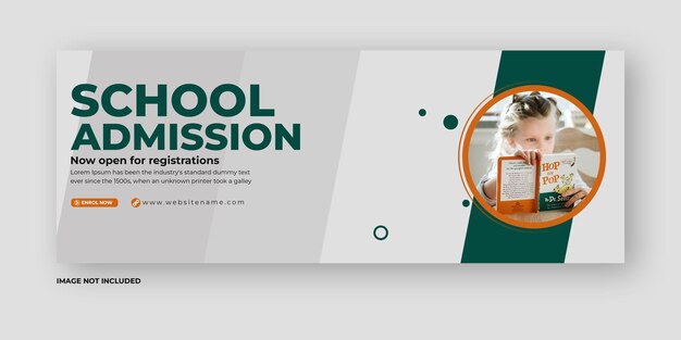 PSD school admission facebook timeline cover and web banner template