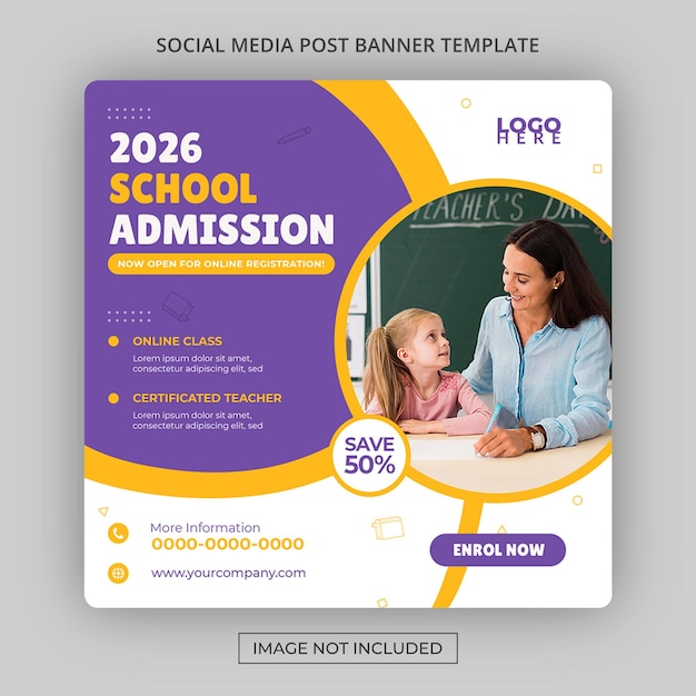 School admission flyer banner for ad