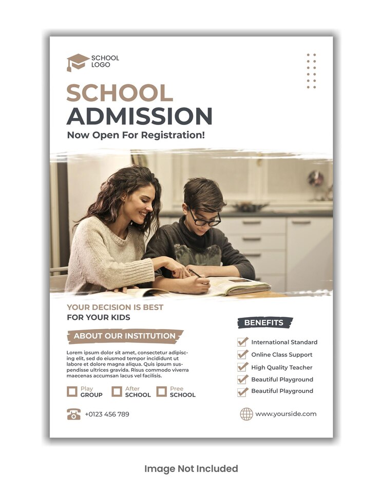 PSD school admission flyer template design