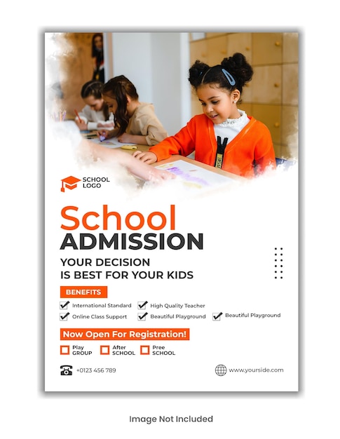 PSD school admission flyer template design