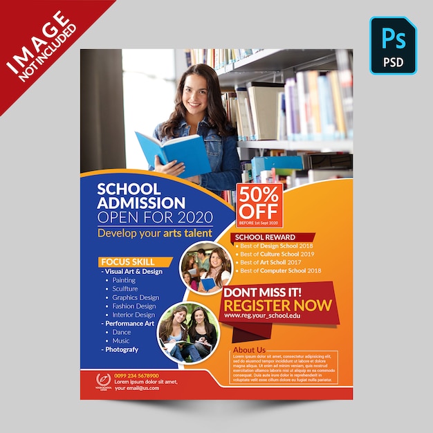 PSD school admission flyer template