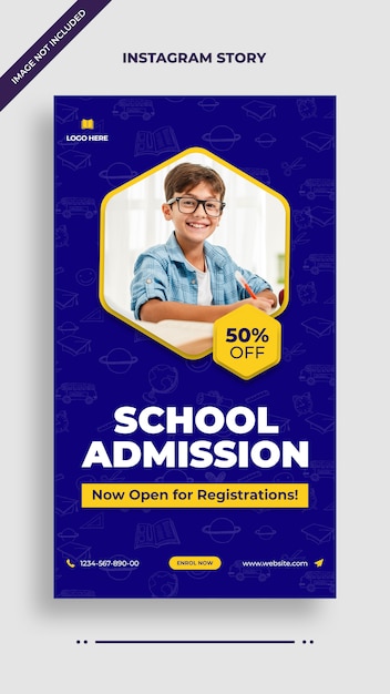 PSD school admission instagram and facebook post story template