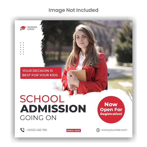 School admission instagram or social media template design