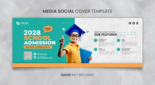 PSD school admission media social cover template