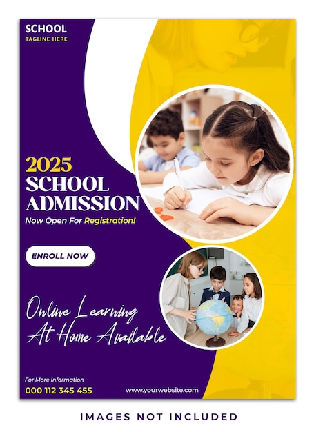School Admission Poster Design Template