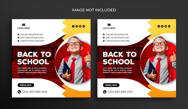 School admission promotional instagram banner or social media post template