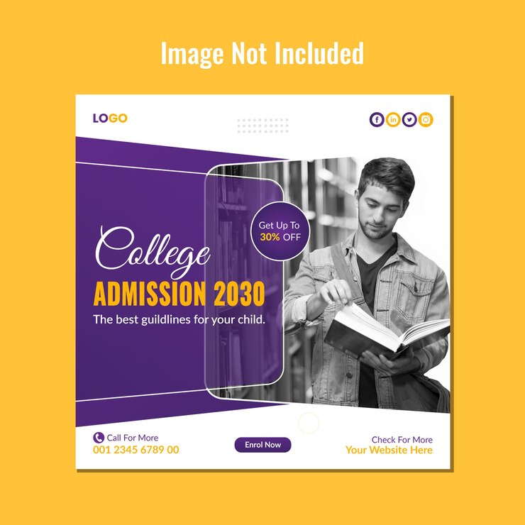 PSD school admission social media banner design