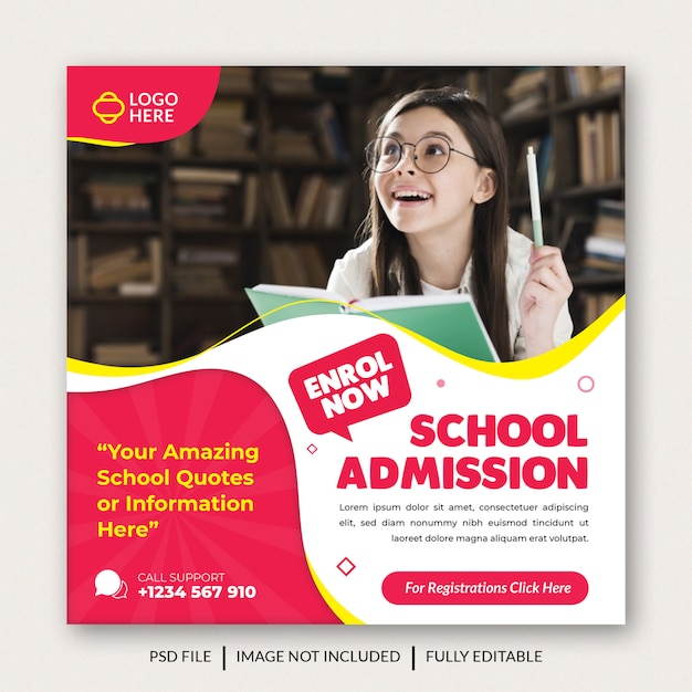 PSD school admission social media banner template