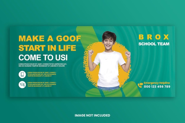 School admission social media cover design and web banner template