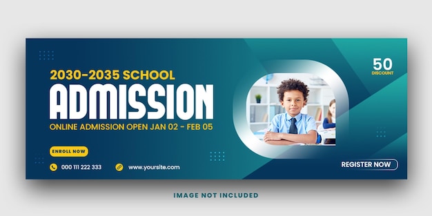 PSD school admission social media facebook cover template