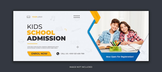 School admission social media facebook cover and web banner template