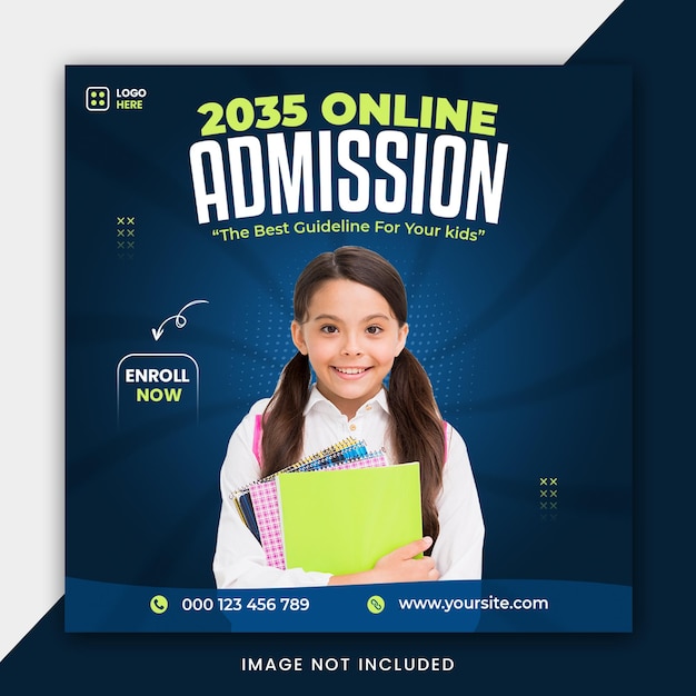 School Admission Social Media Instagram Post Template