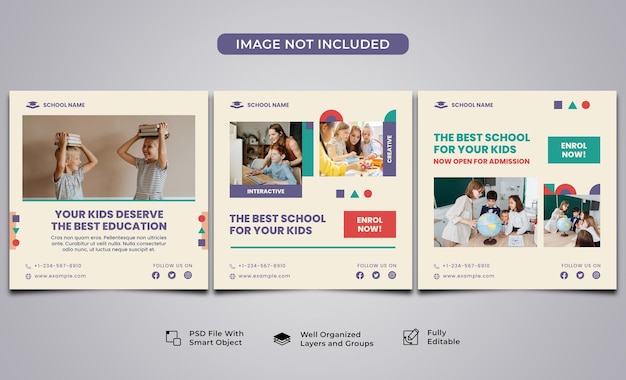 PSD school admission social media post banner template