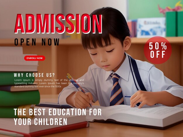 PSD school admission social media post design