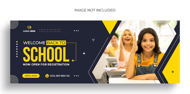 School admission social media post or facebook cover photo design template