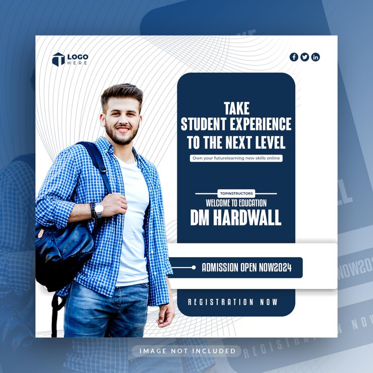 PSD school admission social media post and instagram post template