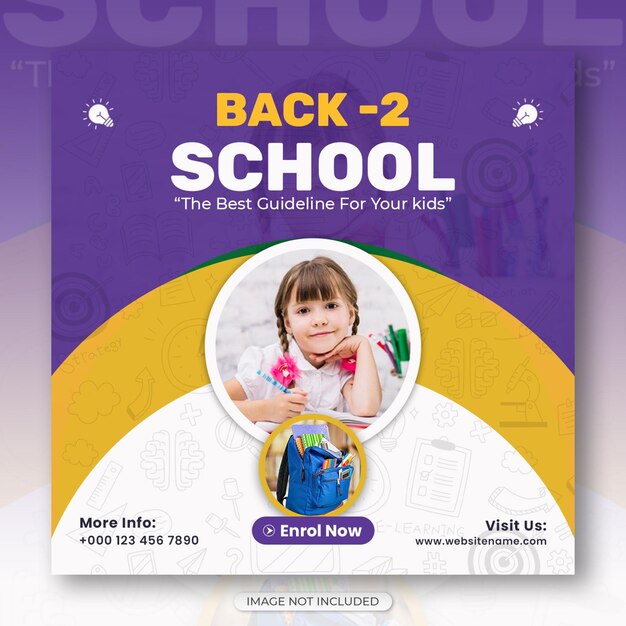 School admission social media post and instagram post template