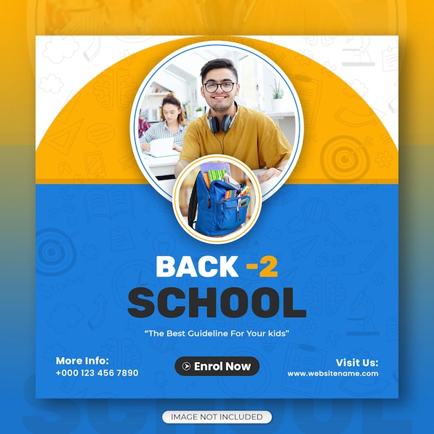 School admission social media post and instagram post template