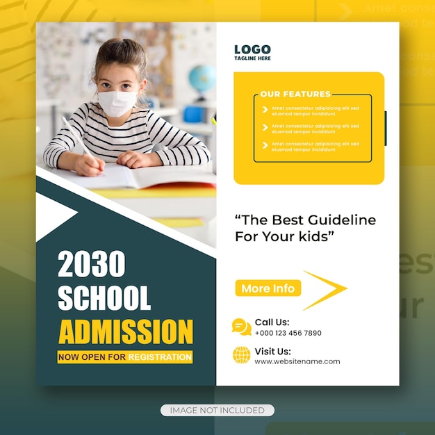 PSD school admission social media post and instagram post template