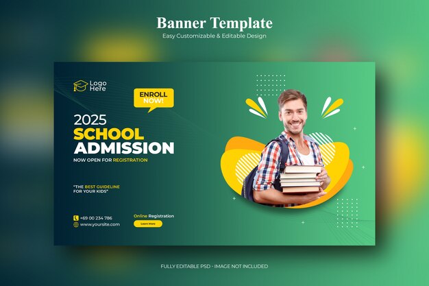 School admission social media post template