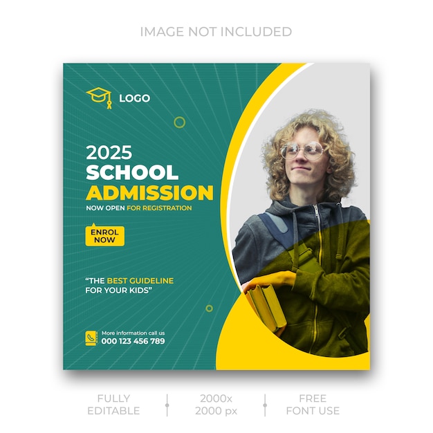 PSD school admission social media post template