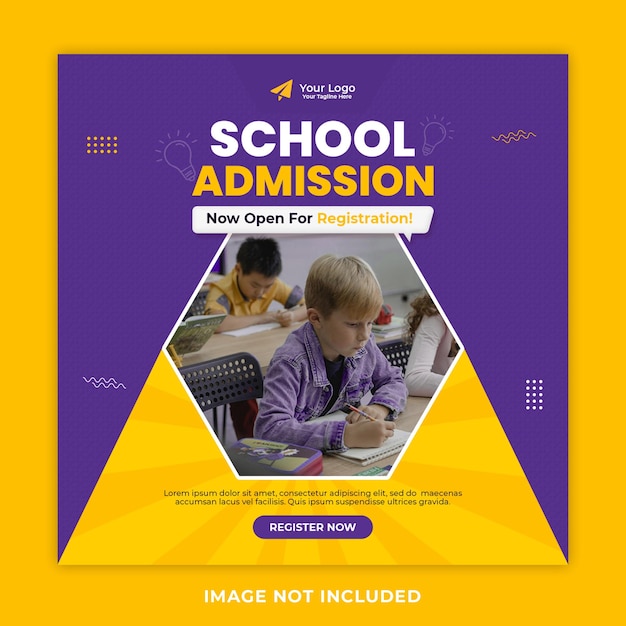 PSD school admission social media post template